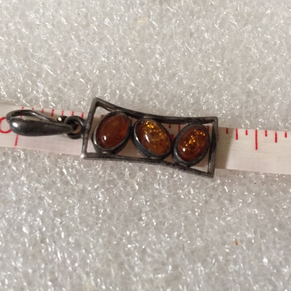 Vintage 925 amber pendent - Picture 3 of 4